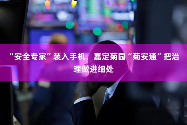 “安全专家”装入手机，嘉定菊园“菊安通”把治理做进细处